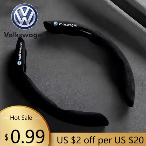 For VOLKSWAGEN VW Car Suede Steering Wheel Cover Sweat-absorbin Non-Slip For VW Volkswagen POLO GOLF