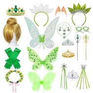Tinkerbell Costume for Kids Girls Green Set Cosplay Disney Princess  Anna Princess Accessories Crown