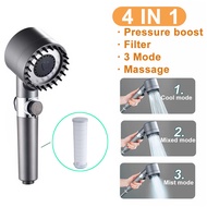 3 Mode Adjustable High Pressure Shower Head Water Saving Shower One-key Stop Water Massage Eco Shower Bathroom Accessories