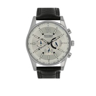 Titan Silver Dial With Black Leather Strap Watch 9322SL02