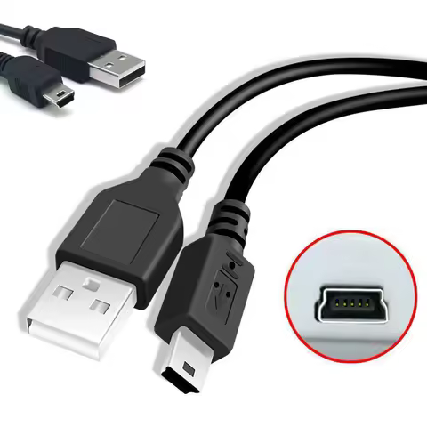 5 Pin T Port Mini USB Fast Data Charger 0.5/0.8M USB 2.0 to Mini USB Cables for MP3 MP4 Camera Mobil