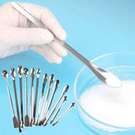 GlobalZip 12Pcs Stainless Steel Lab Spoon Spatula Laboratory Sampling Spoon Mixing Spatula
