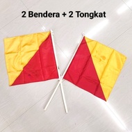 Semaphore Flag PRAMUKA 2 Flags + 2 Sticks