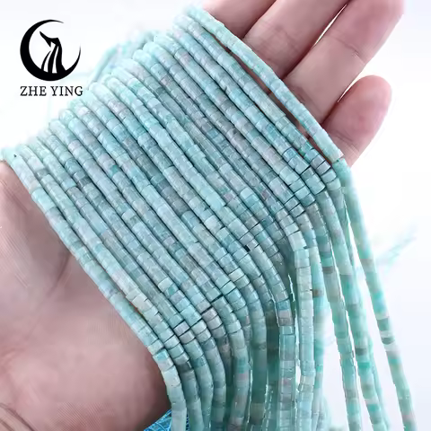 Zhe Ying 2x4mm Rondelle Amazonite Beads Loose Natural Spacer Stone Beads for Jewelry Making DIY Acce
