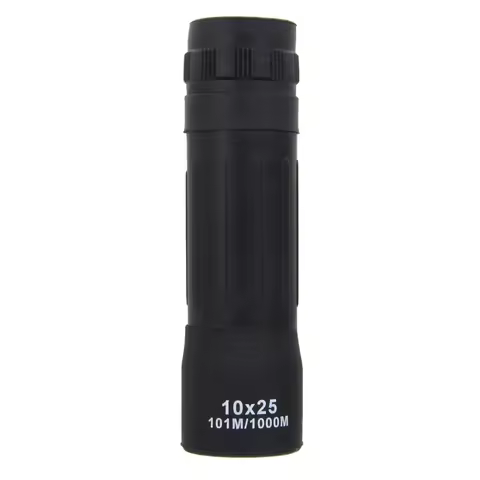 10x25 Red Film Telescope Night Vision Mini HD Monocular Adjustable Focal Length with Cleaning Cloth 