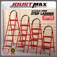 Foldable 3/4/5/6 Step Ladder Medium Duty Tangga Lipat Multipurpose Steel Stair Folding with Safety Lock and Hand Grip