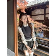 GON8 Umbrella Umbrella 25/fw School Flower Guide Dark Gray Knitted Vest+Ingot Collar White Shirt+Gra