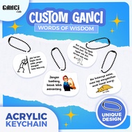 GANTUNGAN Motivational Keychain Keychain Cute Words Keychain Words Custom Cute Motivational Keychain