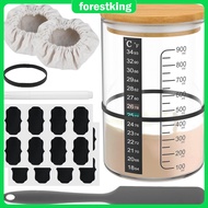 Sourdough Starter Jar Kit 900ml Sourdough Starter Container Glass Sourdough Fermentation Jar Wide Mo