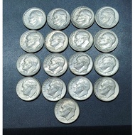US Roosevelt 1 Dime 1960s -2000s ( 17 Coins )