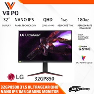 LG 32GP850 32" QHD 2560x1440 Nano IPS 180Hz 1ms QHD Nvidia G-Sync AMD FreeSync UltraGear Gaming Monitor 32GP850-B