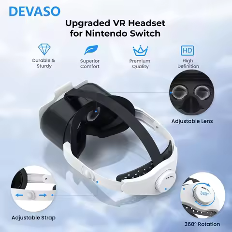 DEVASO Applies to Nintendo Switch/OLED Game Console 3D HD VR Glasses Switch Adjustable Headband Expa