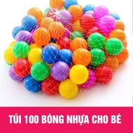 Combo túi 100 quả bóng nhựa cho bé vui chơi nhà bóng quây BONGNHUA