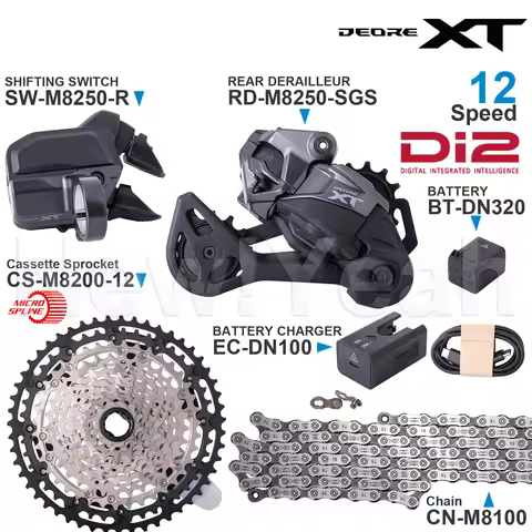 SHIMANO DEORE XT M8200 Groupset SW-M8250-R RD-M8250 Di2 12 Speed CS-M8200 EC-DN100 BT-DN320 Original