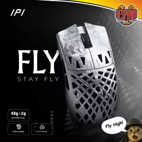 IPI FLY Wireless Gaming Mouse Lightweight Carbon Fiber Hollow Mouse PAW3950 Sensor 8KHz Three Mode B