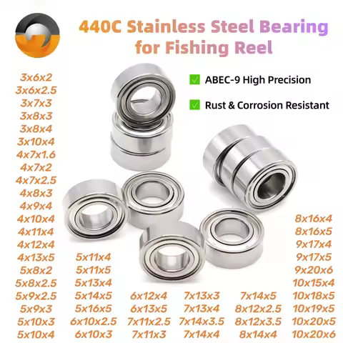 S688ZZ 8x16x5 Bearing 10Pcs ABEC-9 Stainless Steel Bearing 3x8x4 5x13x4 6x10x3 7x14x5 mm for Fishing