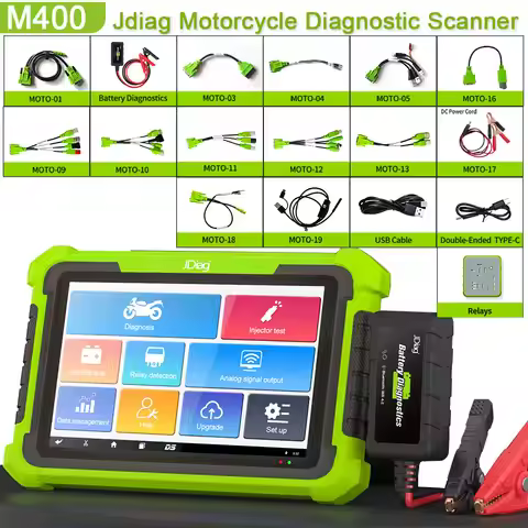 2026 JDiag M400 Motorcycle Diagnostic Scanner Diagnose ABS System Battery Tester EFT Code Clean For 