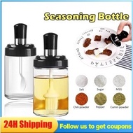 Glass Spice Seasoning Bottle Airtight Salt Bottle Containers Spice Jar Oil Bottle with Lid and Spoon