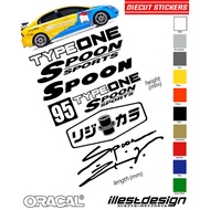 Auto Decals :  ORACLE 651 Diecut Spoon Sports Design JDM Stickers.CIVIC TYPE R FD2R FK8R EK9R ACCORD
