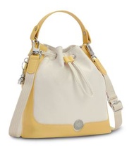 Kipling bucket bag 帆布拼皮革斜孭袋 水桶包 斜咩袋 肩背包 單肩包 手提包 手拿包 女裝手袋 米黃色 Women leather trim sinta straw yellow c