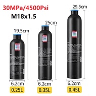 4500Psi/30MPa Pcp Air Tank Paintball Pcp Cylinder Regulator Valve Aluminum Air Bottle  High Pressure CO2 O2 N2 Air Bottle for Paintball PCP Diving M18x1.5