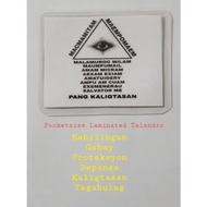 Consecrated Laminated Talandro for Protection and Lucky Charm