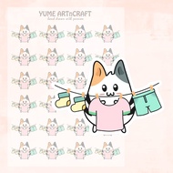YUME Cute Functional Kiss Cut Bullet Journal Planner Sticker House Chores Series Hanging Clothes