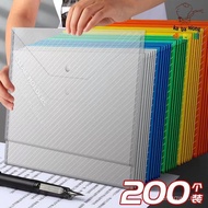 Beg Fail A4 Tebal Butang Snap Plastik Lutsinar Kapasiti Besar Penyimpanan Kertas Penyimpanan Folder 