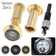 2 pcs Solid Brass 180 Degree 14/16mm Door Viewer Peephole for 1.57inch to 2.36inch Door Thickness Ho
