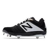 棒球世界全新NEW BALANCE 紐巴倫 2E寬楦 棒球釘鞋黑白配色 美國進口 特價L3000BK4