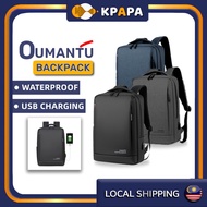 Oumantu Business Waterproof Men 15.6 Inch Backpack Backpacks backbag Laptop Computer bagpack Bag Beg Bags galas belakang
