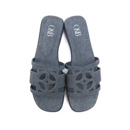 O&B รองเท้าแตะหนังแท้ รุ่น OANDB SANDALS IN DARK DENIM-11148SU00547F_H4BLXX