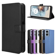 Suitable for Motorola Moto G55/G35/G75/G45 Phone Case Diamond Pattern Leather Case Flip Card Lanyard