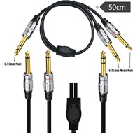 Mono Y-Type Mixing Station Cable 6.35 Large Three-Core to Dual Large Two-Core 1 Point 2 Audio Cable 