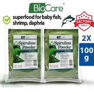 2 X 100g Biocare spirulina powder for baby fish, betta fry, guppy, daphnia, plankton and etc
