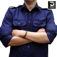 Murah Seragam Baju Biru Navy Dongker Pangkat Kemeja Panjang Trans Net TV PDH PDL Lengan Tangan Panja
