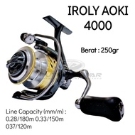 Iroly Aoki 2000 3000 4000 Reel Spinning Power Handle Aluminium Spool Rell Gulungan Senar Pancing Spi