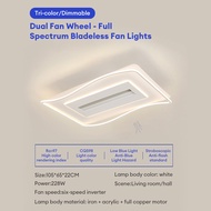 Ceiling Fan Light Bladeless Fan Full Spectrum Leafless Living Room Fan Lamp Light Eye Protection Ceiling Lamp Bedroom