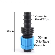 Joiner PE 16mm To Driptape 20mm PE Hose Connector To Drip Tape Hose