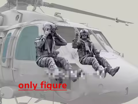 D102# 1/35 Resin Model Figures GK, Unpainted Unassambled. UH-60 Helicopter Pilot（2PCS）