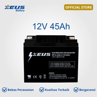 Zeus Battery VRLA 12v 45Ah Aki UPS Baterai Panel Surya Solar Cell 100 WP Aki Kering Deep Cycle