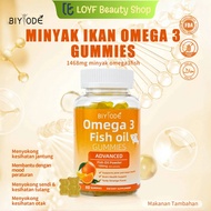 BIYODE Gummies Omega 3 Fish Oil EPA & DHA Sodium Vitamin C Support Eyes Brain Joints gummy candy sup
