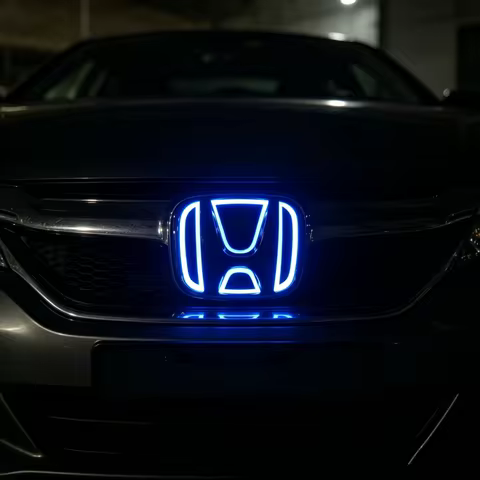 Accessories Light Up Car Logo Badge Honda LED Front Emblem For Honda Accord Civic Fit Odyssey Pilot 