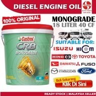 S2U Castrol Engine Oil CRB Monograde 40 CF/SF 18Liter For Diesel Enjin Truck Tractor Minyak Hitam Lori