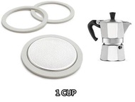 全城熱賣 - 1 CUPS BIALETTI Moka 比樂蒂 鋁質經典摩卡咖啡壺 (非原廠)代用 1杯裝 墊片和過濾器#G889001087
