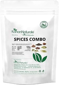 Kanan Naturale Spices Combo 100gm | Cardamom | Cinnamon | Bay Leaves | Clove | Fennel Seeds | Black 