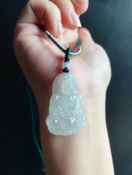 冰種翡翠 觀音 菩薩 天然緬甸玉翡翠 禮物 玉墜 項鍊 保平安 佛像