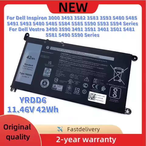 YRDD6 Laptop Battery For Dell Inspiron 5480 5481 5482 5584 5585 3493 3582 3593 14-5000 15-5000 17-37
