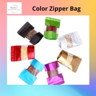 50pcs Colour Matte Zip Lock Bag with Window/Colour Zipper Bag/Aluminium Colour Zip Lock Bag
