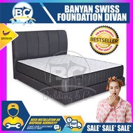 King Size - Banyan Bed Solid Wood Swiss Foundation Divan / Leather Divan / Solid Divan Bed / Bedframe Katil / Hotel Bed / Katil Bed Frame / Divan Only